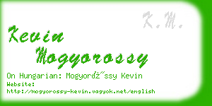 kevin mogyorossy business card